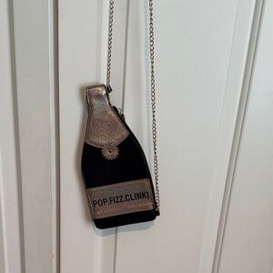 Kate Spade Black and Gold Bottle-Shaped Crossbody Bag